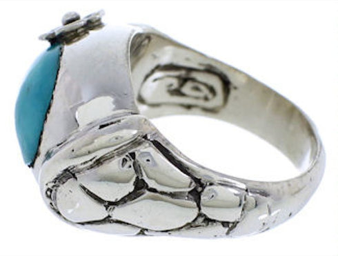 Authentic Sterling Silver Turquoise Flower Ring Size 5 UX33331